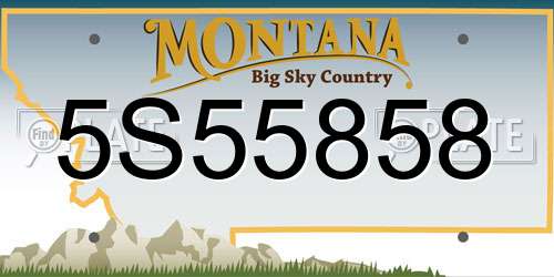 5S55858 Montana License Plate