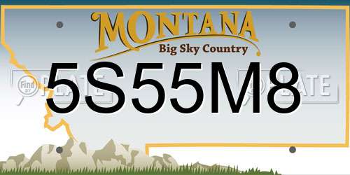 5S55M8 Montana License Plate