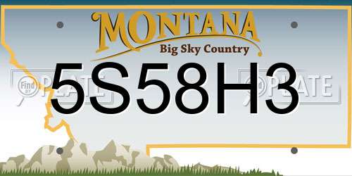 5S58H3 Montana License Plate