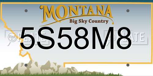 5S58M8 Montana License Plate
