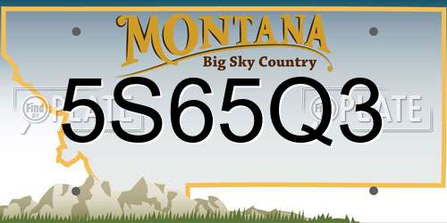 5S65Q3 Montana License Plate