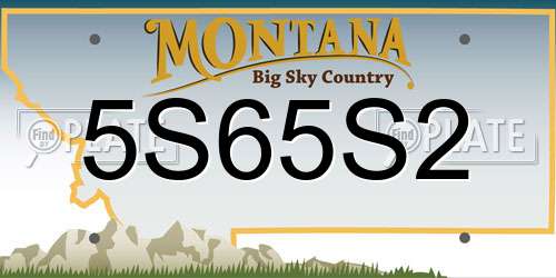 5S65S2 Montana License Plate