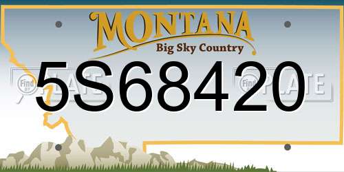5S68420 Montana License Plate