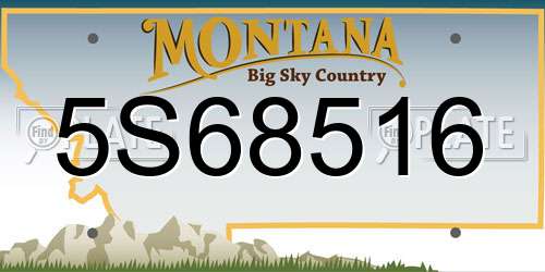 5S68516 Montana License Plate