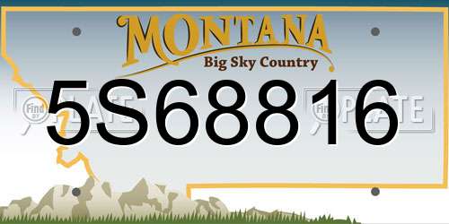 5S68816 Montana License Plate
