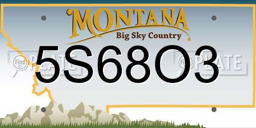 5S68O3 Montana License Plate