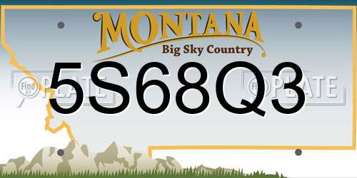5S68Q3 Montana License Plate
