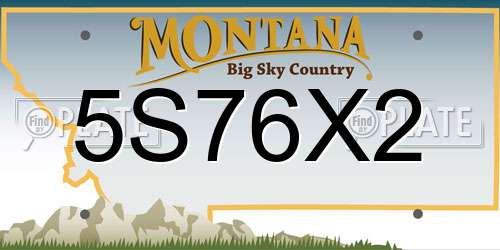 5S76X2 Montana License Plate