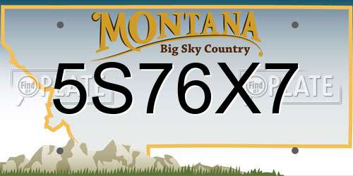 5S76X7 Montana License Plate