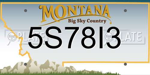 5S78I3 Montana License Plate
