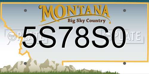 5S78S0 Montana License Plate