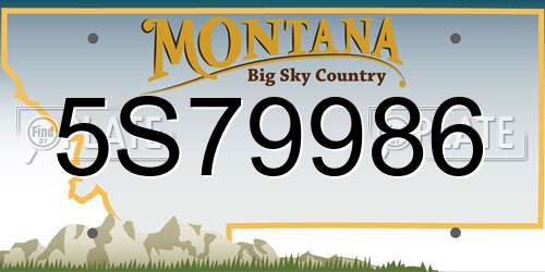 5S79986 Montana License Plate