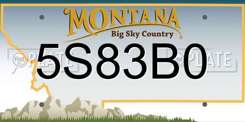 5S83B0 Montana License Plate