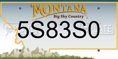 5S83S0 Montana License Plate