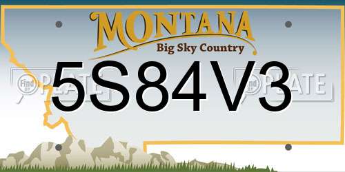 5S84V3 Montana License Plate