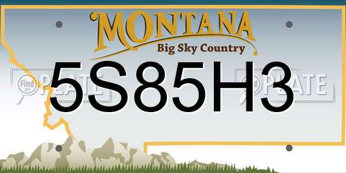 5S85H3 Montana License Plate