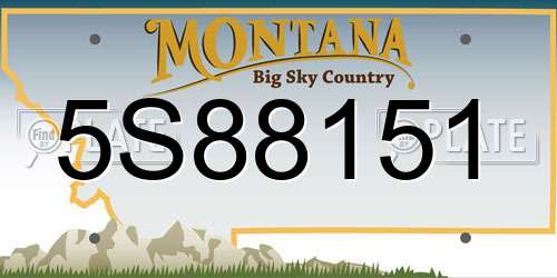 5S88151 Montana License Plate