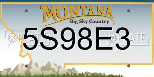5S98E3 Montana License Plate