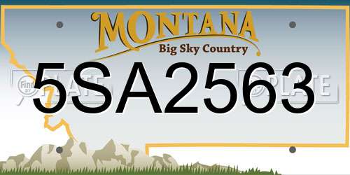 5SA2563 Montana License Plate
