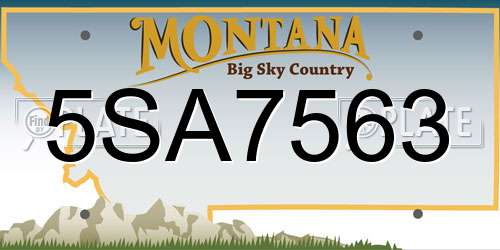 5SA7563 Montana License Plate