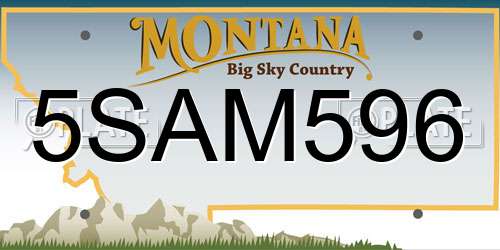 5SAM596 Montana License Plate