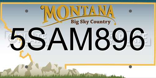 5SAM896 Montana License Plate