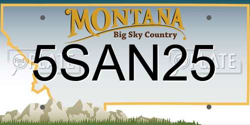 5SAN25 Montana License Plate