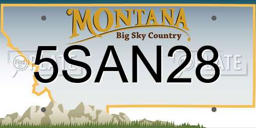 5SAN28 Montana License Plate