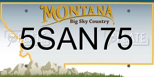 5SAN75 Montana License Plate