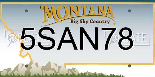 5SAN78 Montana License Plate