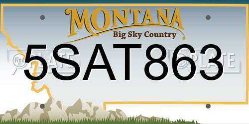 5SAT863 Montana License Plate