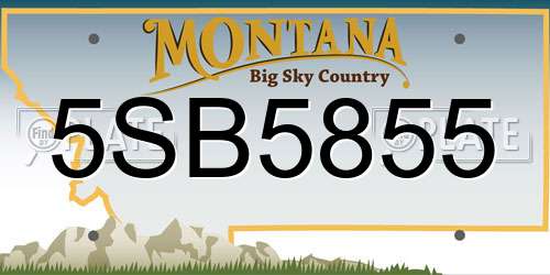 5SB5855 Montana License Plate