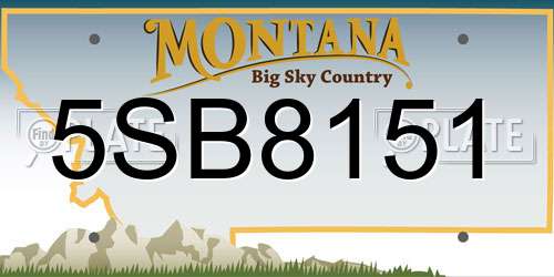 5SB8151 Montana License Plate