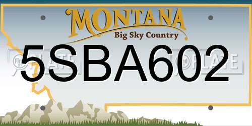5SBA602 Montana License Plate
