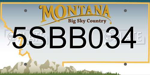 5SBB034 Montana License Plate
