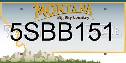5SBB151 Montana License Plate