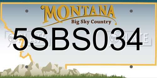 5SBS034 Montana License Plate