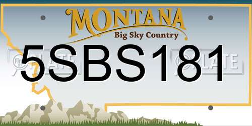 5SBS181 Montana License Plate