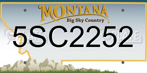 5SC2252 Montana License Plate