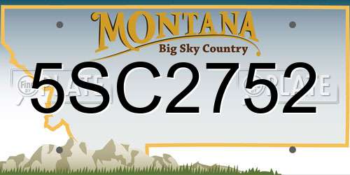 5SC2752 Montana License Plate
