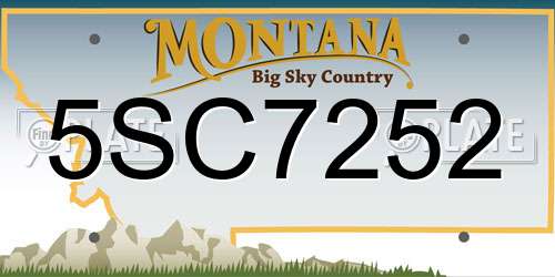 5SC7252 Montana License Plate