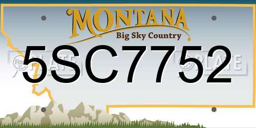 5SC7752 Montana License Plate