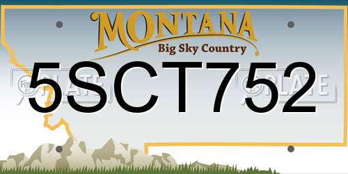 5SCT752 Montana License Plate