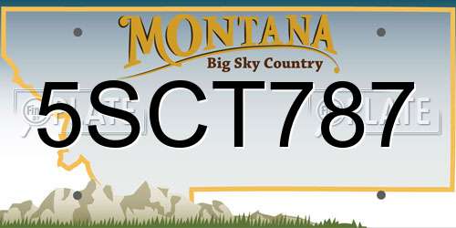 5SCT787 Montana License Plate