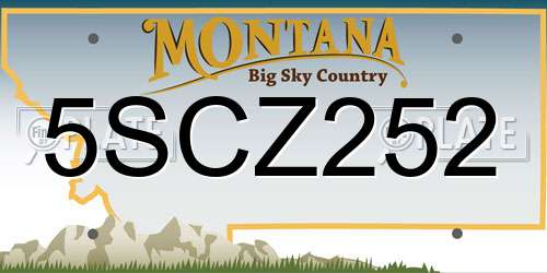 5SCZ252 Montana License Plate