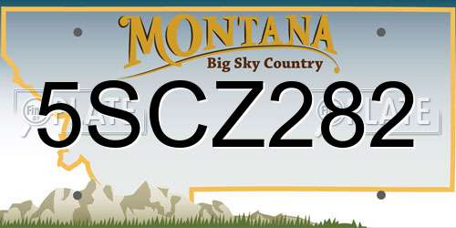 5SCZ282 Montana License Plate