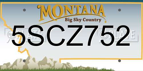 5SCZ752 Montana License Plate