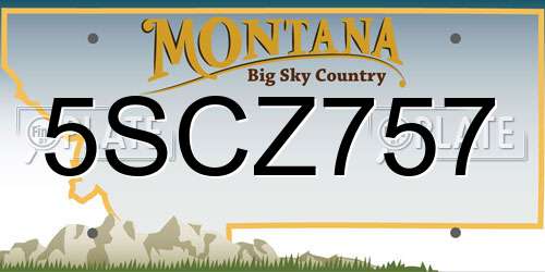 5SCZ757 Montana License Plate