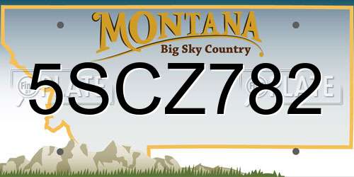 5SCZ782 Montana License Plate