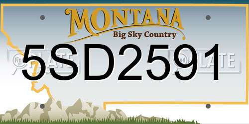 5SD2591 Montana License Plate